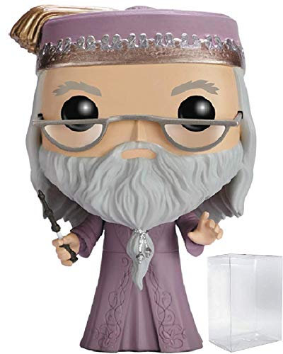 Funko Harry Potter - Albus Dumbledore with Wand Pop! Vinyl Figure (Bundled with Compatible Pop Box Protector Case), Multicolor, 3.75 inches