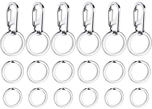 Boao 6 Stück Hundemarken Clips Haustier ID Tag Clips mit 18 Stück Langlebig Edelstahl Ringen Personalisiert Clips Haustier ID Tag Halter für Katzen Hunde Halsbänder Geschirre in 3 Größen