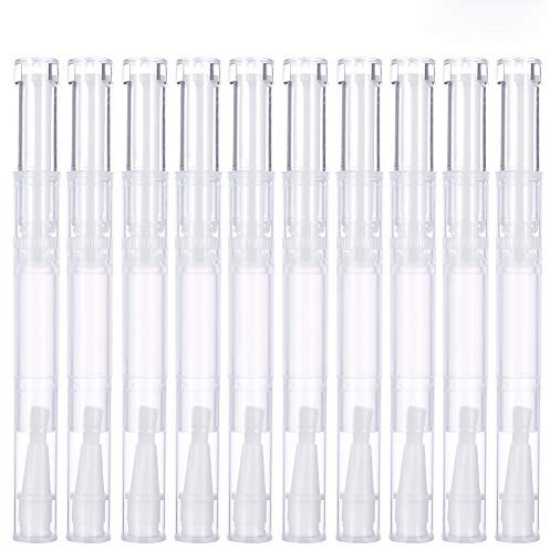 limewie 30 Pcs 3 ml Transparent Twist Pens, Empty Nail Oil Pen with Brush Tip Cosmetic Lip Gloss Container Applicators Eyelash Growth Liquid Tube