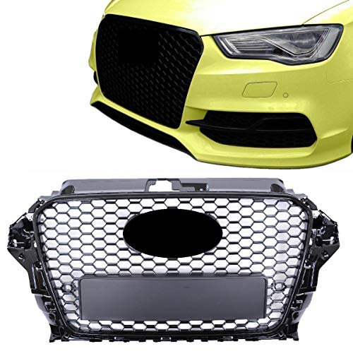Calandra griglia radiatore compatibile con Audi A3 8V 2012-2016 nido d'ape nera lucida RS3 look