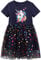 Baogaier Mädchen Kinder Kleid Pailletten Einhorn Kleider Baumwolle Navy Blau Tier Glitzer Drucken Kurzarm Gr. 110-116 Tüll Rock T-Shirt Sommerkleid Sommer Alltag Ballkleid Geburtstag 5-6 Jahire