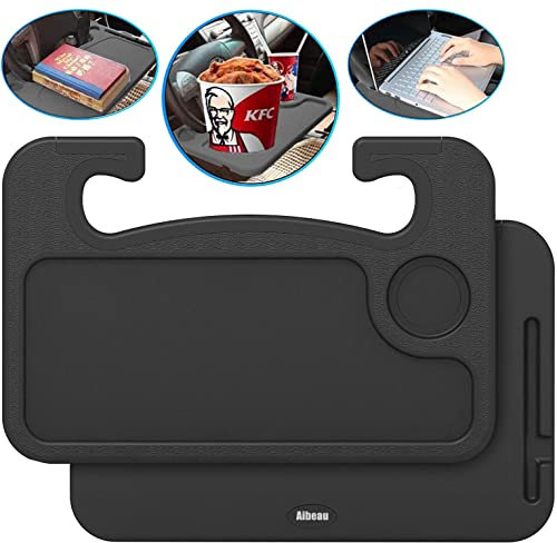 Portable Car Table Steering Wheel Tray Vehicle Seat Mount for Laptop Working, Food Eating Drinking Desk, Fits Most Vehicles
