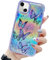 LCHULLE for iPhone 13 Case Cute Girls Women Iridescent Butterfly Design Laser Bling Glitter Stars Soft TPU Bumper Protective Phone Case for iPhone 13-Purple