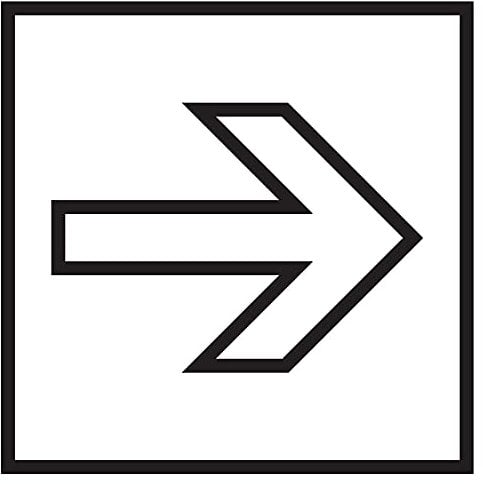 Aufkleber I Türhinweis Pfeil geradeaus, weiß/schwarz, Folie, selbstklebend, 150x150mm