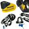 Oxford Security Quartz XD6 Disc Lock 6mm pin Yellow + Oxford HD Chain 1.5 metre Black (Yellow Black)