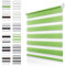Doppelrollo Klemmfix ohne Bohren Grün B45 x H120cm(Stoffbreite 40cm) Rollos für Fenster ohne Bohren & mit Bohren Duo Rollo Klemmrollo Zebrarollo Rollo Höhe Stufenlos Verstellbar & Kindersicherung