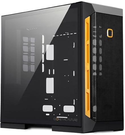 Geometric Future M6 Boîtier PC M6 Dali Mid Tower, Conception de Tunnel d'air Vertical, Prise en Charge du radiateur 360, Montage GPU Vertical, GEO-M6-DALI