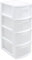 AC - Cajonera de Almacenamiento Tamesis con 4 cajones, Torre de Almacenamiento Multiusos para Oficina, hogar, Escuela, etc. 78 x 28,5 x 39 cm. Color Blanco.
