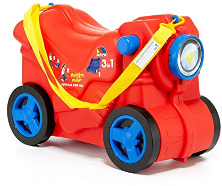 MOLTO | Kinderkoffer Molto Moto Rot | Kinderreisekoffer, Kinderhandgepäck, Kinderhandgepäck, Lernspielzeug für Kinder, Für Kinder ab 36 Monaten