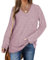 PLOKNRD Sweatshirt Femme Col en V Pulls à Manches Longues Décontractés Top Léger et Lâche Classique(Rose Clair,XXL)