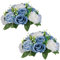 NUPTIO Blumenkugeln für Hochzeit Tafelaufsätze - 2 Stück 24cm Durchmesser Künstliche Blume Ball Anordnung Bouquet Party für Tische - Staubig Blau Gefälschte Rose Blumen für Hochzeiten Dekor