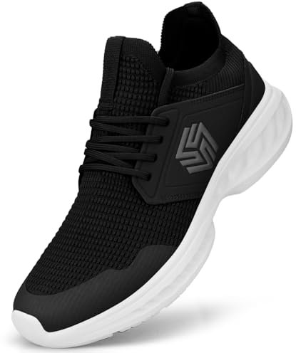 Giniros Sneaker Damen Schuhe Sportschuhe Laufschuhe Turnschuhe Damen Rutschfeste Leichte Fitness Jogging Walkingschuhe Atmungsaktiv Schlüpfen Schuhe Freizeitschuhe für Damen schwarz & weiße sohle 39EU