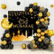 Eid Mubarak Dekoration, 70 Stück Schwarz Gold Ramadan Mubarak Ballons Set und Mond,Stern,'eid mubarak' Hintergrund Banner,Schwarz Gold Ramadan Ballons für Ramadan Mubarak Dekoration und Eid Dekoration