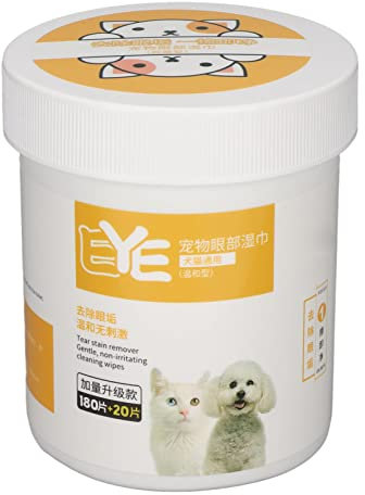 Lot de 200 Lingettes Oculaires pour Animaux de Compagnie, Tampons de Lavage des Yeux pour Chiens et Chats, Détachants Doux et Hydratants pour Animaux de Compagnie
