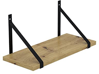 AKKE Hängeregal Gino Wandregal Kinderzimmer Küche Wohnzimmer Badezimmer Loft Büro Regale Wände Regalbrett für Wand-Deko Küchenregal Moderne Wandboard Bücherregal Wand Artisan Eiche 70x20cm