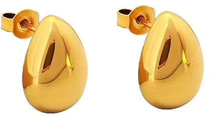 Sahallo Ohrringe Ohrstecker Gold modern einfach Damenohrringe aus Edelstahl 18k vergoldet Modeschmuck mit Ohrringe Schmuckkästchen modisches stylisches Geschenk Ohrschmuck Damen Frauen