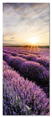 Pixxprint Glasbild Panorama, Wandbild aus Echtglas, Traumhafte Lavendel Provence, 100x40 cm, inkl. Aufhängung und Abstandshalter
