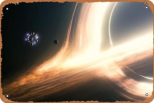 Interstellar Black Hole Science Fiction Poster Blechschild Retro Vintage Wandkunst Dekor Metallschild 20,3 x 30,5 cm