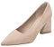 EndoraDore Womens Beige 8 UK Court Shoes Closed Toe Block Heel Slip On Pumps Bridal Fashion Sandals Smart Office Evening Party Shoes