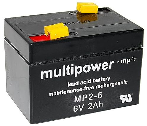 Multipower Blei-Akku MP2-6 Pb 6V / 2Ah Faston 4,8