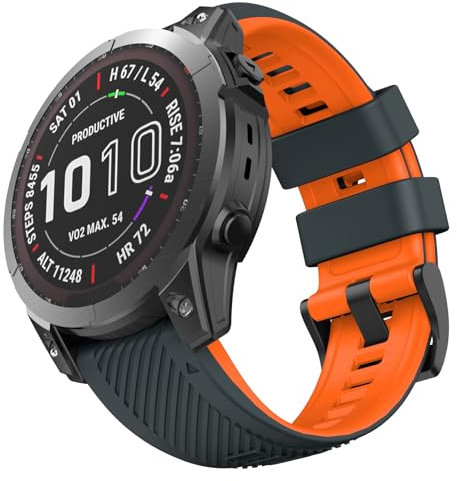 OVERSTEP Armband für Garmin Fenix 7/Fenix 6/Fenix 5 Armband, 22mm Silikonarmband Sportarmband für Garmin Epix Pro 47mm/Fenix 7 Pro/Fenix 6 Gps/Fenix 5 Plus/MARQ Aviator/Quatix 5