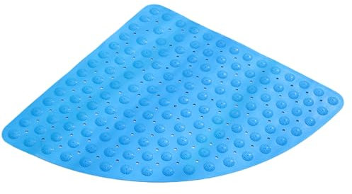 Wansiman Tappeto Antiscivolo per Doccia Angolare,Tappetino da Bagno Triangolare in Gomma,Tappetini Antiscivolo Doccia Angolare,Morbido E Confortevole,Quarto di Cerchione,Ventose,Lavabile,per Bagno,WC