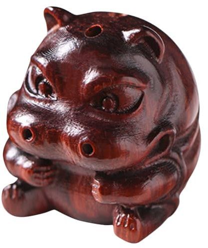 MAGICLULU Holzstatue Von Hippo Nilpferdperlen Aus Holz Nilpferdfigur Aus Holz Nilpferd-Dekoration Für Zu Hause Holzdekor Kleine Holztiere Chinesisches Puppe Sandelholz Modellieren