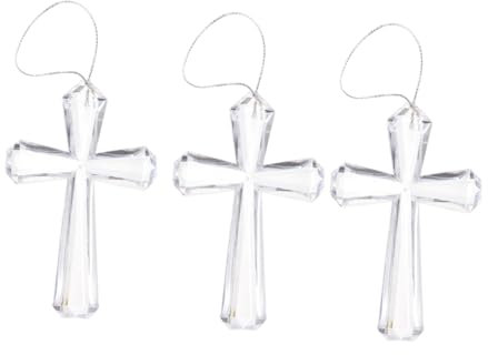 NESTINGHO 3 Stück Transparente Kreuz Ostern Acryl Bastel Ornamente Partygeschenke Baumbehänge Baumdekoration Hängende Ornamente Acryl Ornamente