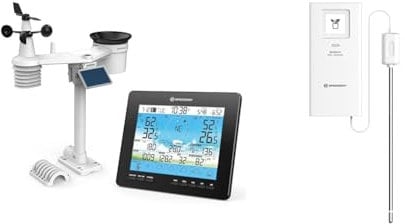 Bresser 6-Tage 4CAST Funk Wetter Station PRO WLAN-Wetter-Center & Bodenthermometer und -feuchtigkeitsmesser als Zusatzsensor