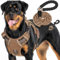 Haapaw Heavy Duty Taktisches Hundegeschirr für große Hunde, kein Zug Verstellbares Haustiergeschirr Reflektierendes Service Training Einfache Steuerung Haustierweste Military Arbeitshundegeschirre