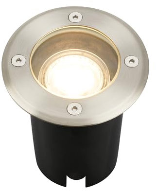 TELEFUNKEN - Foco empotrable en el suelo exterior IP67 resistente al agua, cristal templado, casquillo GU10, foco de suelo, iluminación de terraza, foco de suelo, lámpara empotrable en el suelo, 10 x