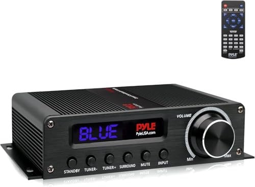 Pyle Amplificatore Audio Stereo Wireless Bluetooth, 75 Watt Amplificatore 5.1 Canali per Home Theater, Surround con HDMI, AUX, Antenna FM, Ingresso Subwoofer