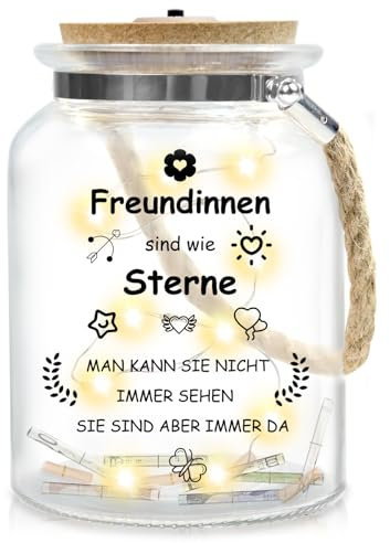 Brmeday Geschenk für Freundin LED Flaschenlicht mit Spruch, Geburtstagsgeschenk für Freundin, Beste Freundin Geschenke, Freundinnen Geschenk, Freundin Geschenk Weihnachten