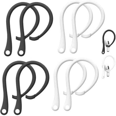 JJiaoLinin Earhooks Anti-Verlust-OhrbüGel Halterung Ohr,4Paar Kopfhörerhaken Ohrbügel Universal EarHooks Anti Drop Sport Ohrbügel Kopfhörer Zubehör Ohrhaken Kompatibel für Sport Laufen Übungen