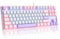 MageGee 75% Mechanical Gaming Keyboard with Red Switch, LED White Backlit Keyboard, 87 Keys Compact TKL Wired Computer Keyboard for Windows Laptop PC Gamer - Cherry Pink