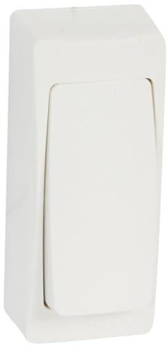 LEGRAND Pulsador Estrecho 6A, Gama OTEO, Mecanismo de superficie, Blanco, 086085E