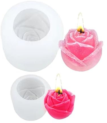 2er Set Kerzenhalter Silikonform, Silikon-Gießformen für Kerzen & Blumentöpfe Teelichthalter Formen für Beton/Gips/Epoxidharz, wiederverwendbare Gießformen Silikon (P)