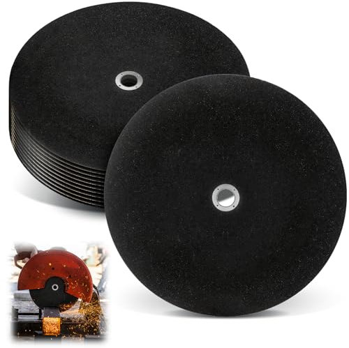 ELFULLY 10 Pack Cut-Off Wheel, 14 x 1/8 Thin Grinding Wheels, Abrasive Resin Cutting Disc for Angle Grinder Rotary Tools, General Purpose Chop Saw Blades with 1 Arbor for Metal Steel Cutting