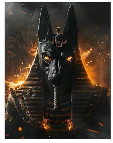 XENITE Wandkunst-Leinwanddrucke Kosmische Pharaonen Ruhen Ägypten Poster Anubis Erwacht Drucke Leinwand Malerei HD Wandbild Für Wohnkultur(G,50x70cm)