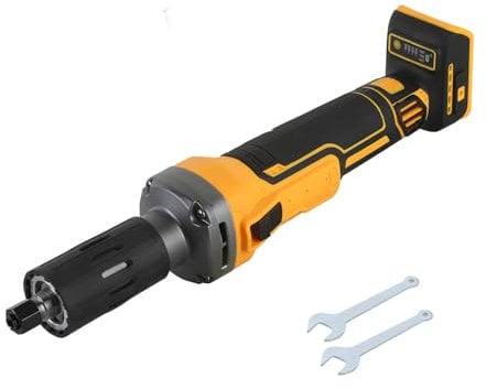 Cordless Die Grinder Compatible with Dewalt 20V Battery, 26,000rpm Brushless Electric Straight Grinder with 4 Adjustable Speeds, 3 and 6mm Chuck Collet for Polishing Carving(No Battery)