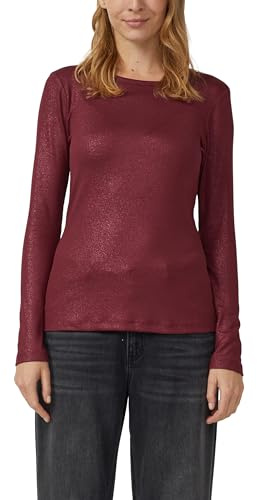 s.Oliver Damen RIPP-Shirt mit Glitzer-Effekt T-Shirt Langarm mit Glitzereffekt