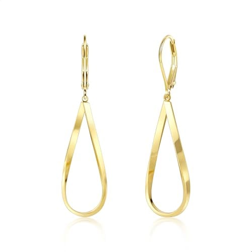 ASH'S CHOICE 14K Vergoldet Ohrringe Hängend Aushöhlen Anhänger Ohrringe | Hypoallergen Silber 925 Ohrringe Hängend Baumelnde Herz Lange Wassertropfen Anhängerohrring Ohrhaken Ohrhänger Damen Frauen