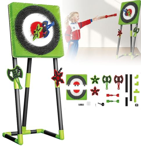Generisch Axe Throwing and Dart Game Set - 2 Axes, 2 Dartboards, 2 Darts - Ideal for Parent-Child Entertainment Indoor and Outdoor