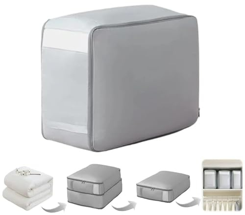 Sac de Compression Ultime - Spacemaster, Organiseur Auto-Compressant Peu Encombrant, Grands Sacs de Compression Rangement, léger, pliable, Rangement Couette Compression avec poignées renforcées (L)