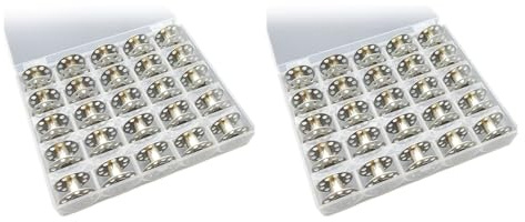 Jooehyer 50 Pcs Metal Bobbins for Sewing Machine with Storage Box