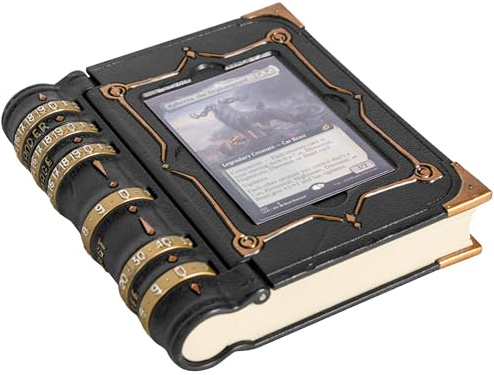 MTG Commander EDH Kommandozone/Tablett für Magic The Gathering – Command Zone Tray mit Schadens, Zauber & Lebenszählern. Würfel & Token im Inneren Aufbewahren – MTG Zubehör Geschenk. (Schwarz)
