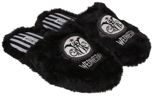WEDNESDAY RUTSCHFESTE Hausschuhe für Damen, WARME, WEICHE, PELZIGE Schuhe für zu Hause (Wednesday, 36-37, EU Schuhgrößensystem, Erwachsene, Numerisch (von/bis), M, 36, 37)