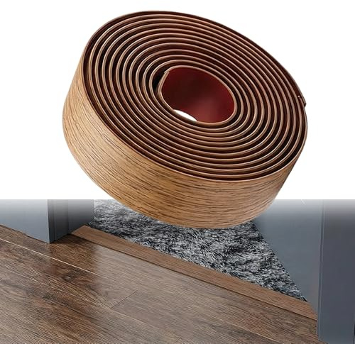 PVC Floor Transition Strip,1.2mx4cm Flooring Threshold Transition Strip | Self Adhesive Flat Laminate Flooring Edge Trim Door Bar,Yellow Wood Grain Threshold Bar Door,Cover Strips for Joining Gaps