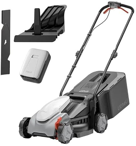 Litheli Tondeuse à Gazon sans Fil 20V, 33 cm, Batterie 5,0Ah Incluse, Moteur Brushless, Hauteur de Coupe Réglable 25–65 mm, Bac 35 L, pour Pelouses Jusqu’à 300 m²