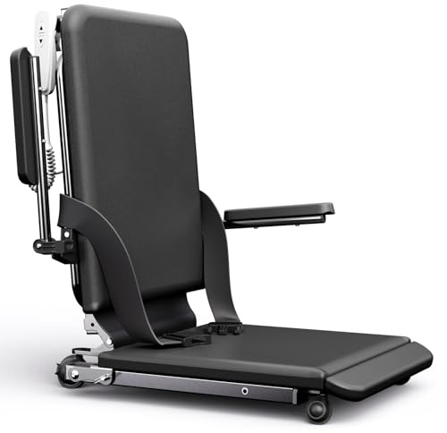 MediHoist Upgrade Steel Electric Lift Chair 200 KG Capacity, Black | Floor Lift for Elderly, Power Lift, PU Cushion, Safety Seat Belts, For Home, Hospitals & Care Facilities Use